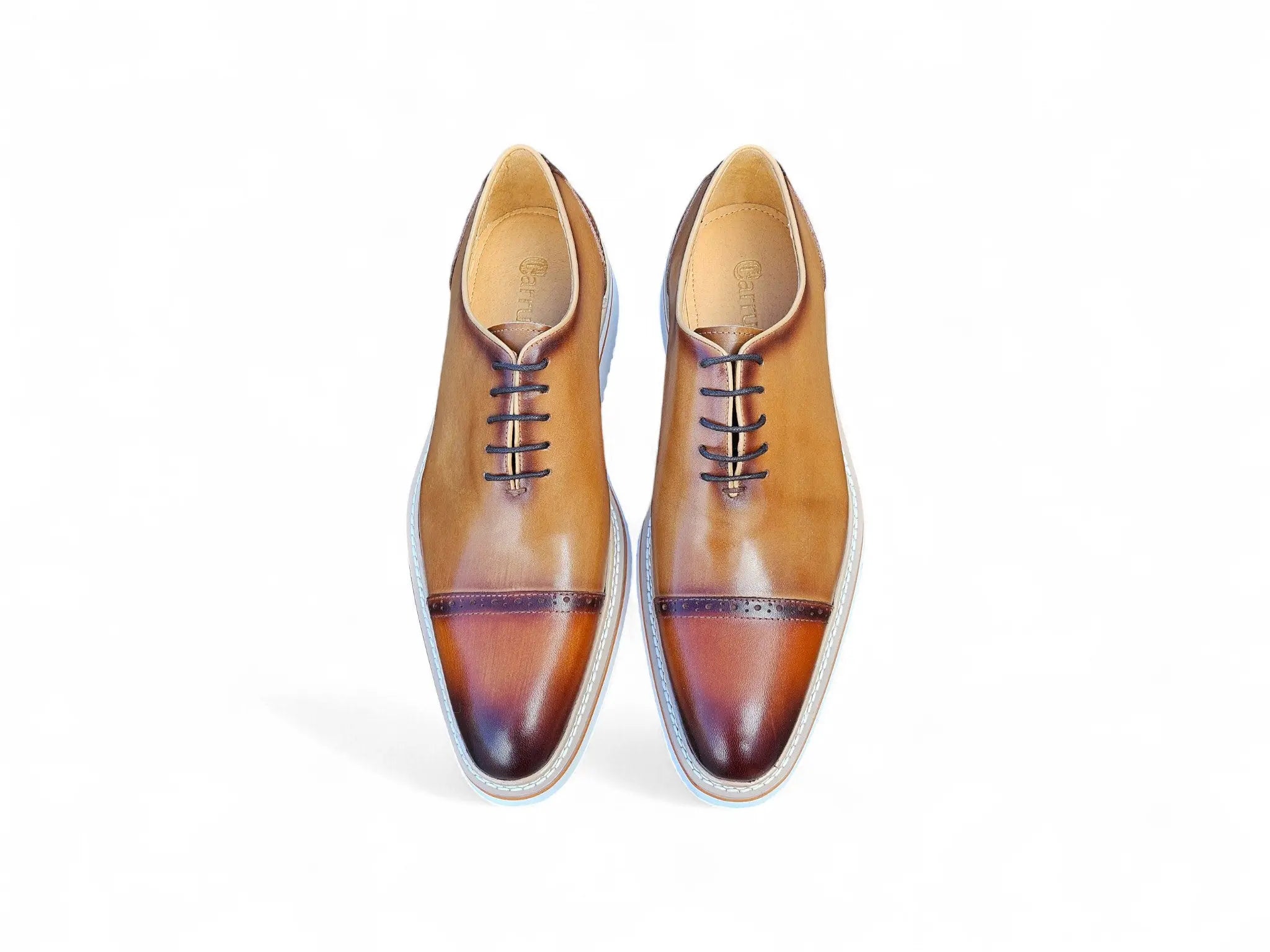 Two Tone Cap toe Calfskin Oxford Carrucci