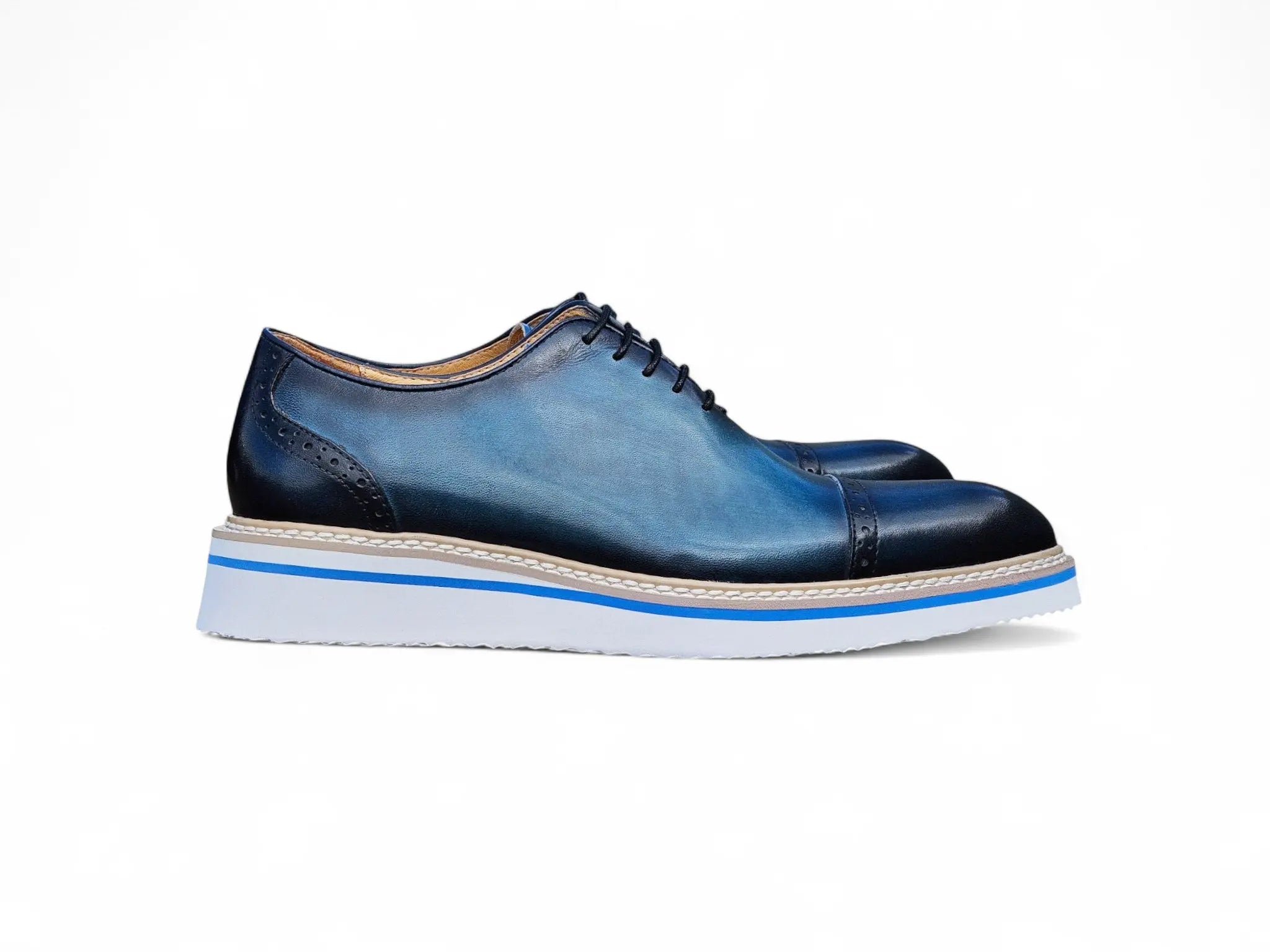 Two Tone Cap toe Calfskin Oxford Carrucci