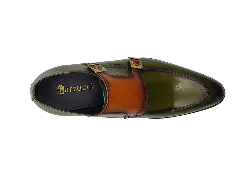 Two Tone Monk Strap Buckle Loafer Carrucci