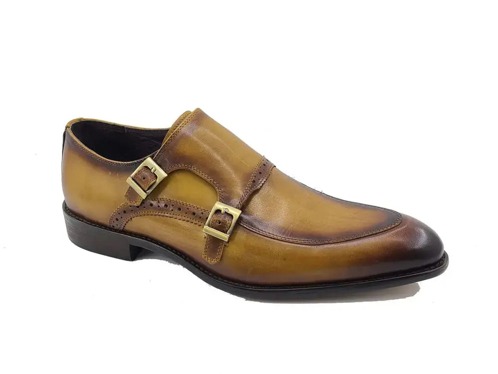 Two Tone Monk Strap Buckle Loafer Carrucci