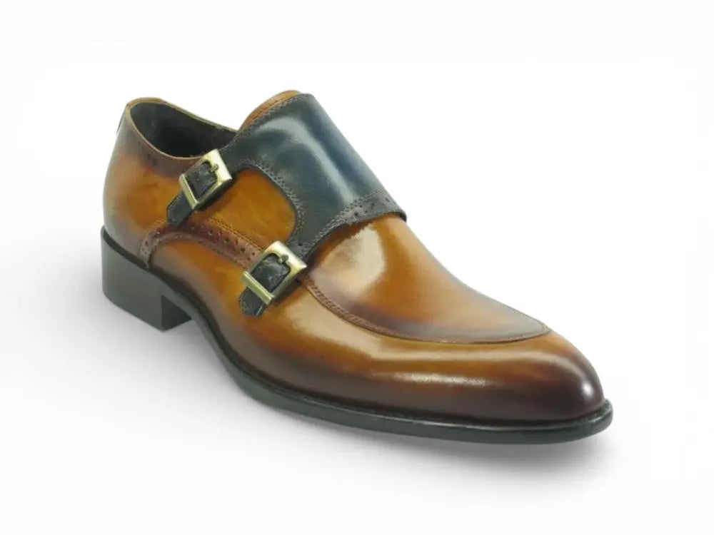 Two Tone Double Monk Strap Carrucci