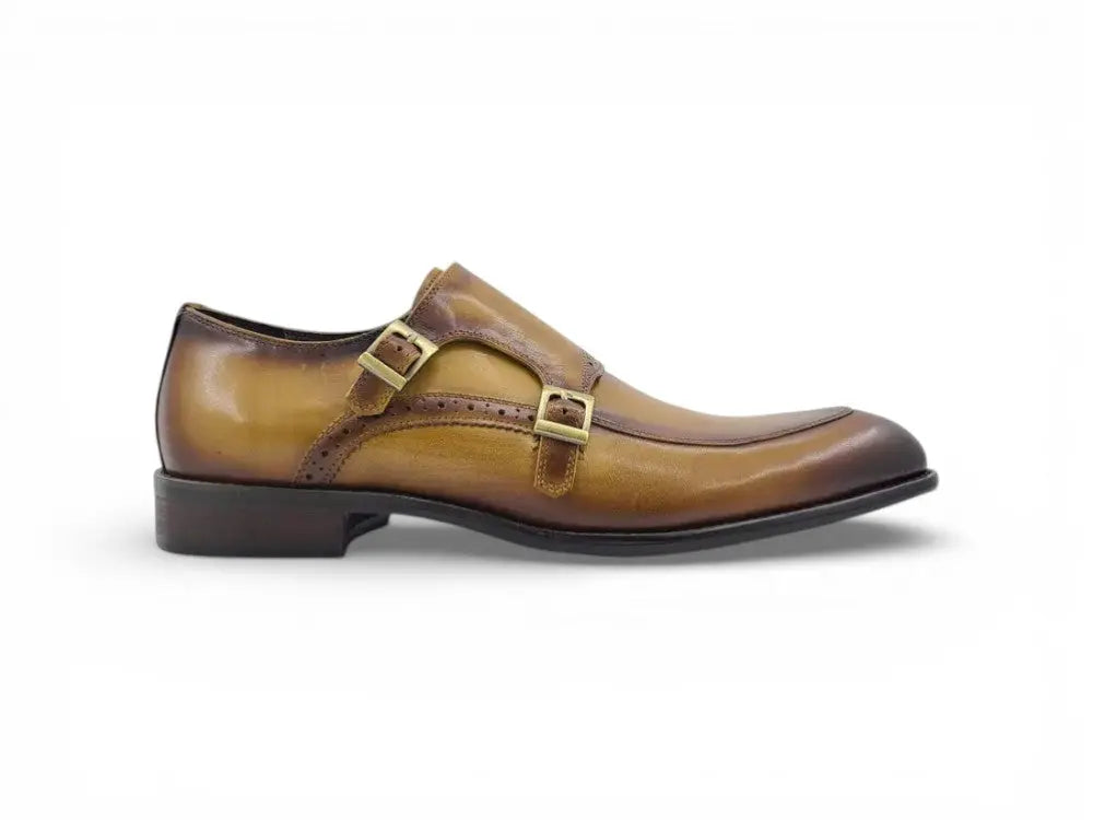 Two Tone Double Monk Strap Carrucci