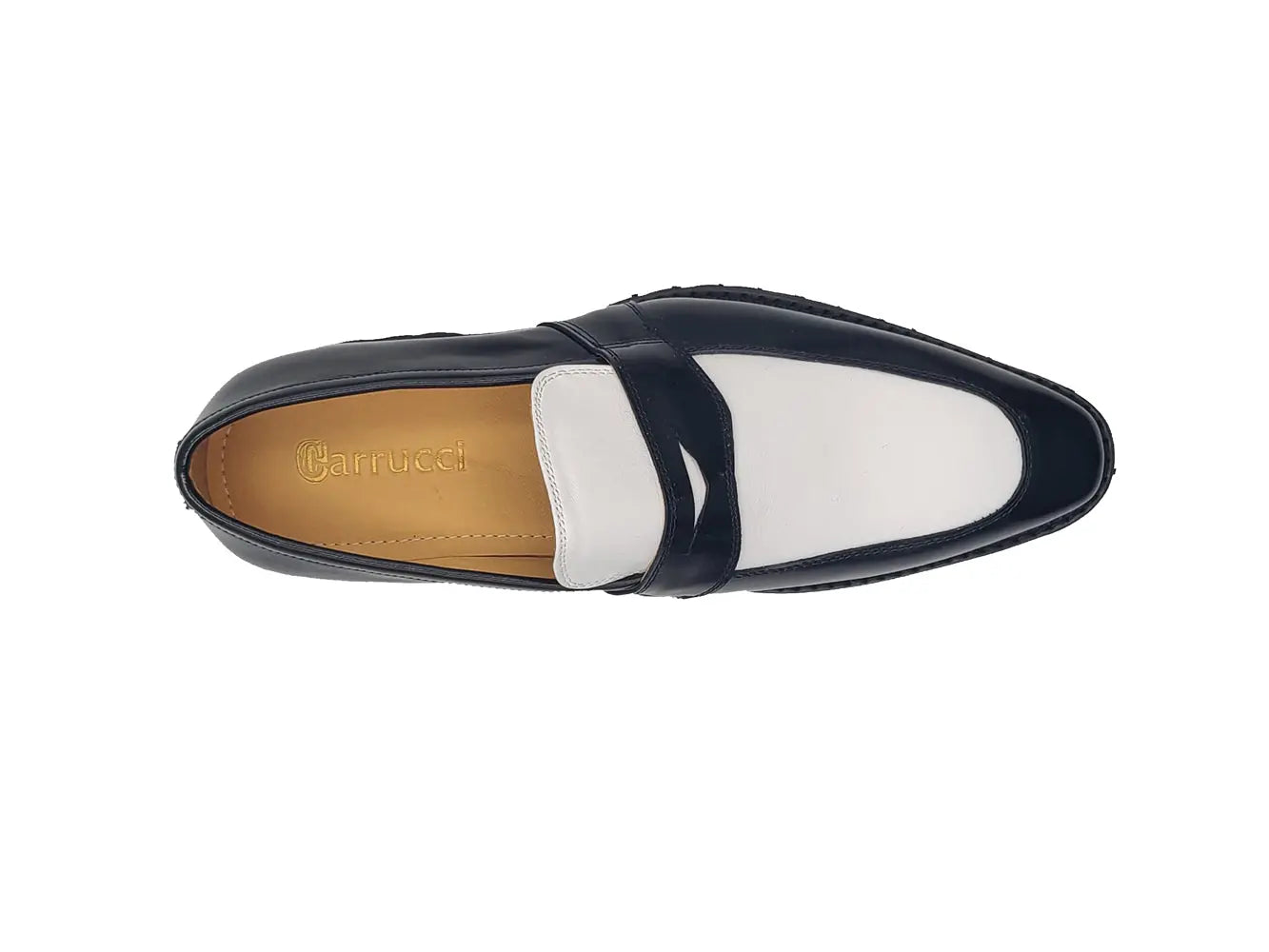 Two Tone Patent Leather Penny Loafer Carrucci