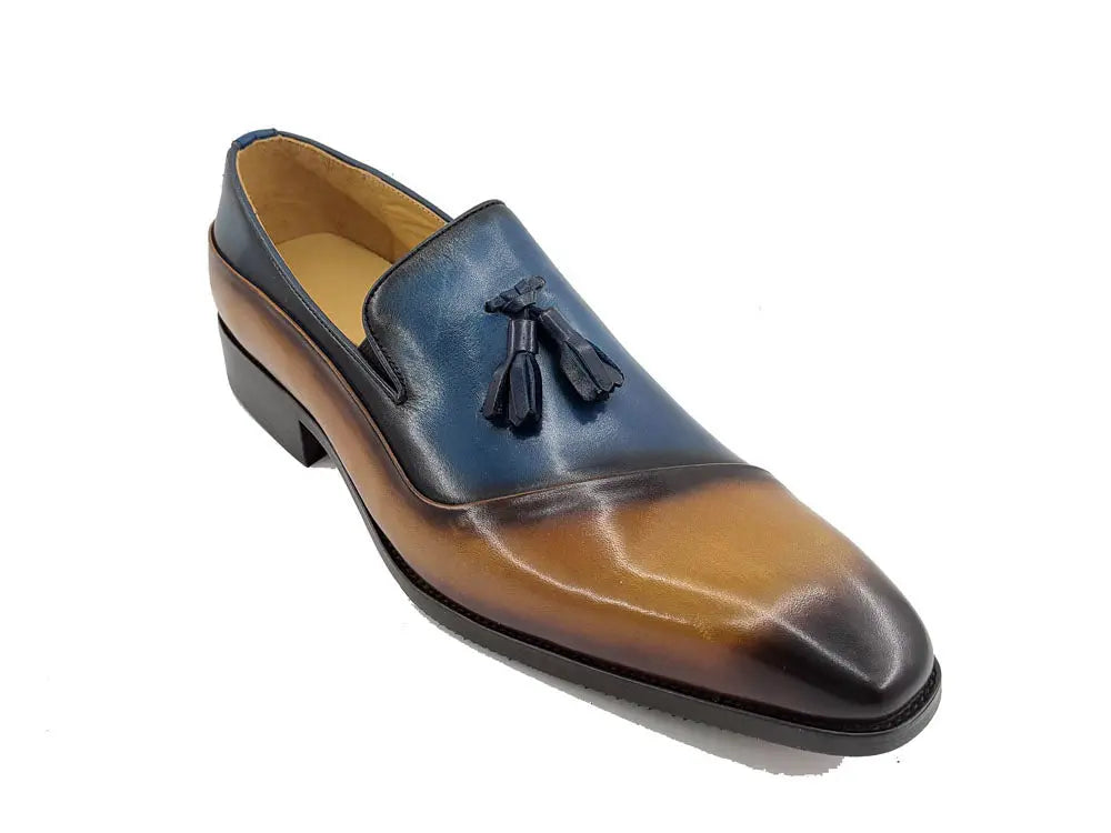 Two Tone Tassel Loafer Carrucci