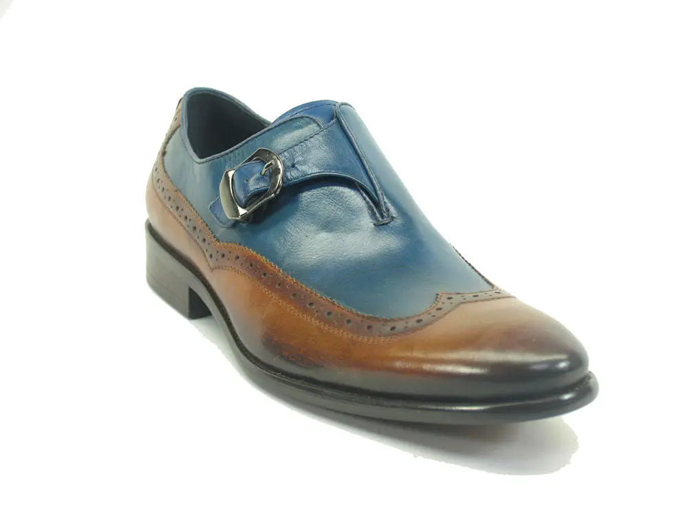 Two Tone Wingtip Buckle Loafer Carrucci
