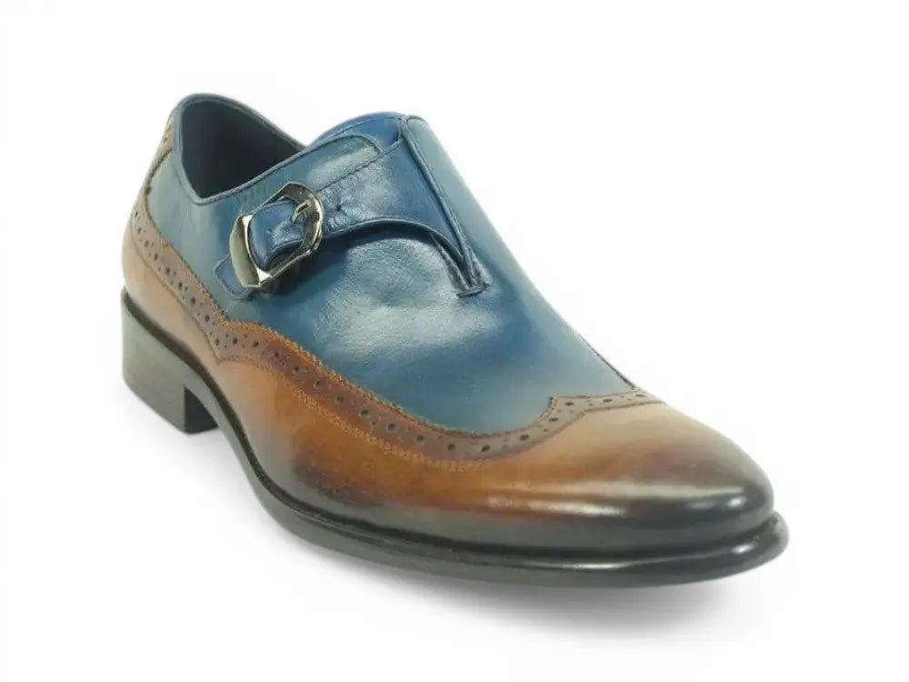 Two Tone Wingtip Buckle Loafer Carrucci