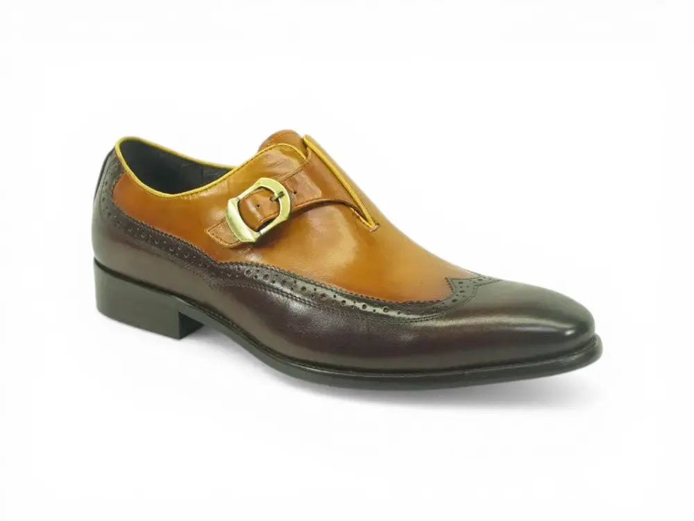 Two Tone Wingtip Buckle Loafer Carrucci