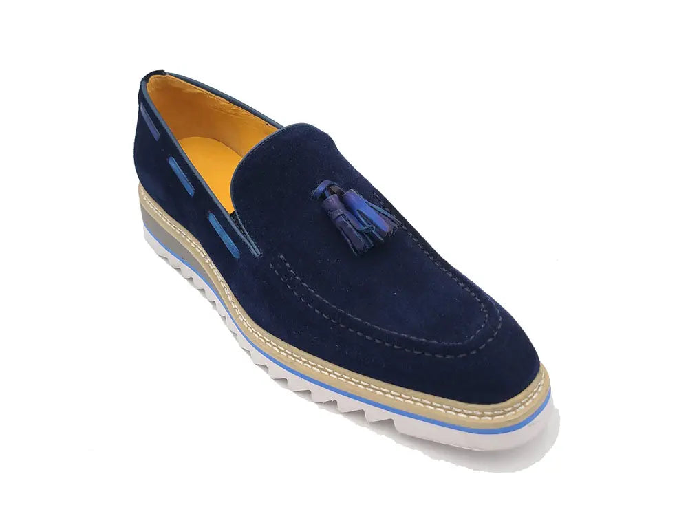Venetian Suede Loafer with Calfskin Tassel Carrucci