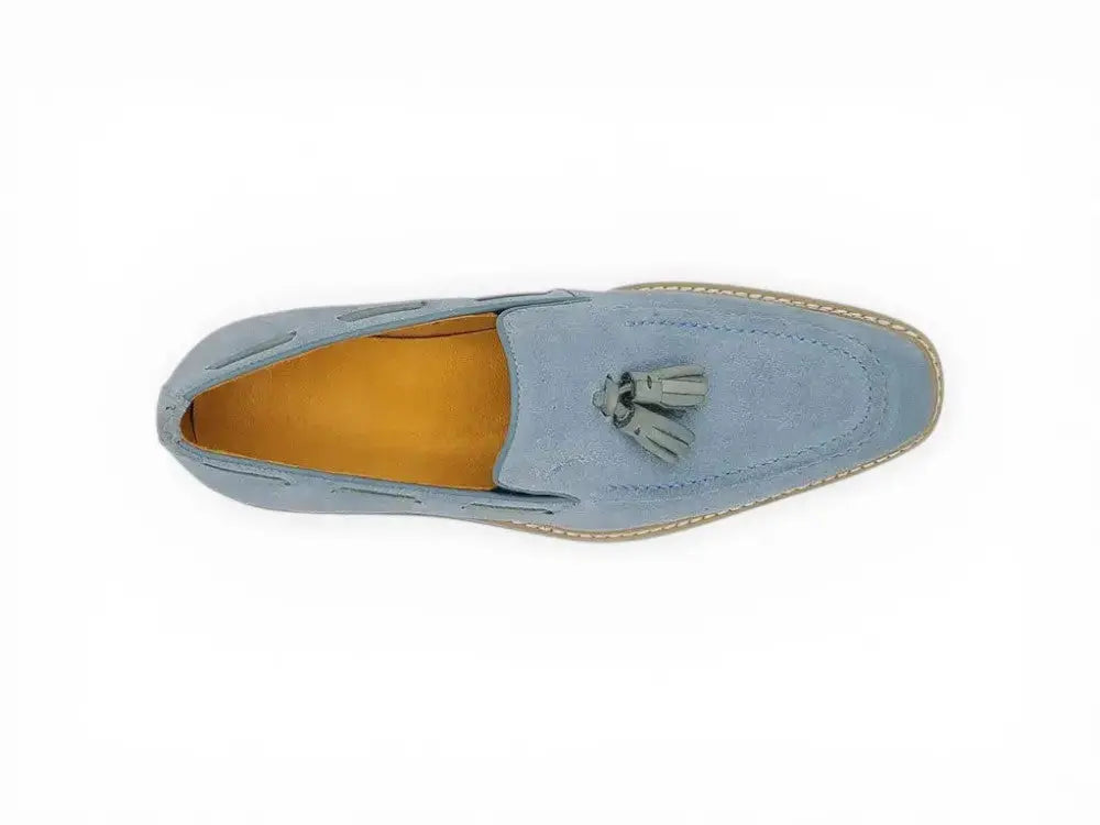 Venetian Suede Loafer with Calfskin Tassel Carrucci