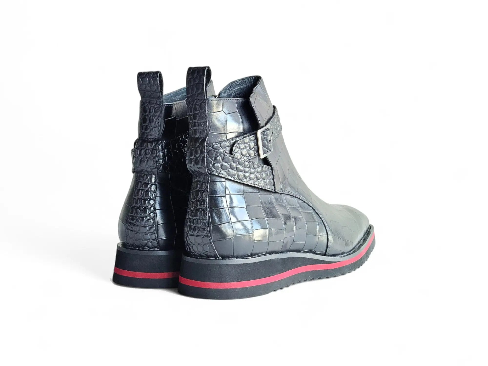 Vesper Cross Strap Buckle Boot Carrucci Shoes