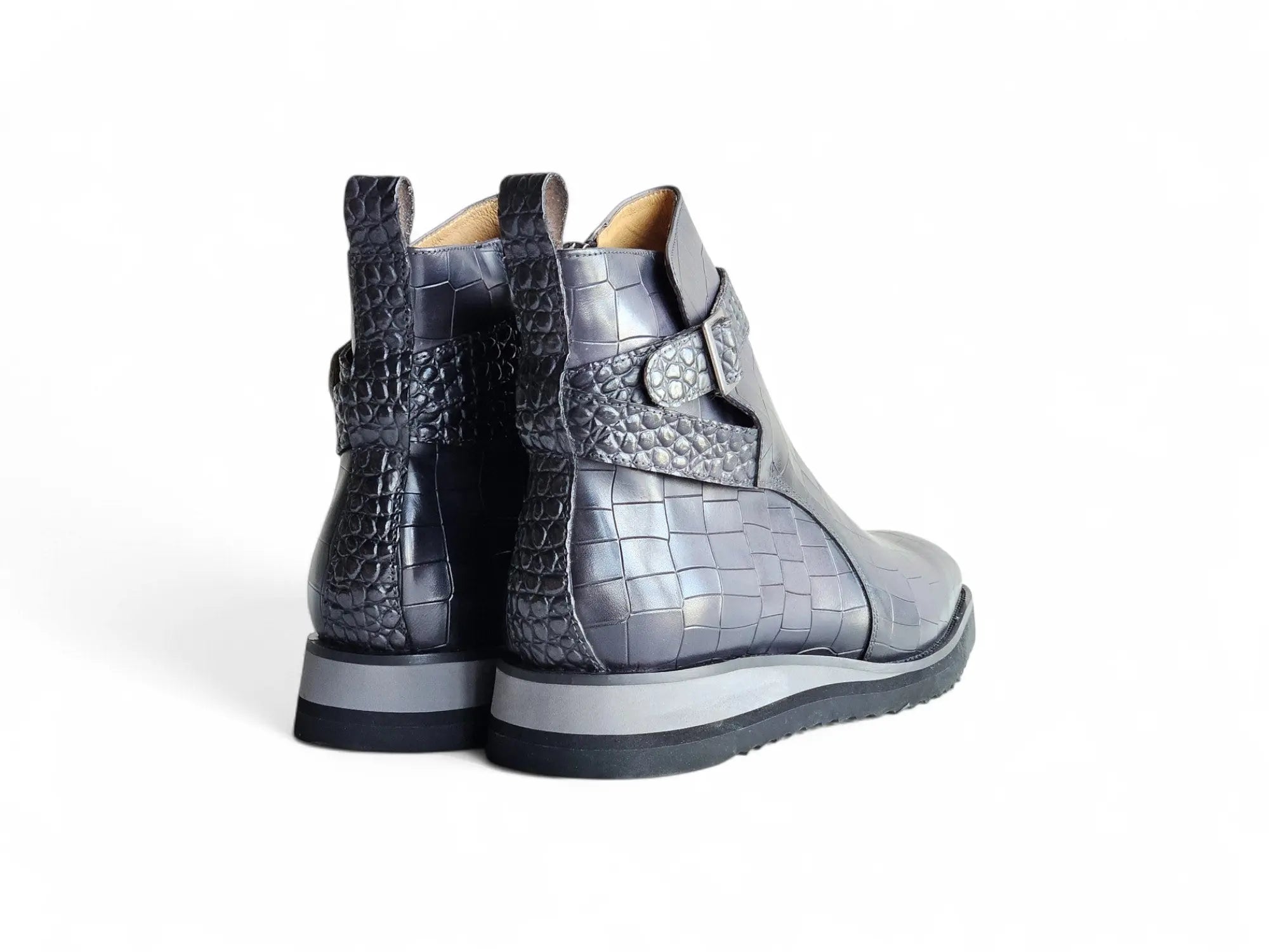 Vesper Cross Strap Buckle Boot Carrucci Shoes