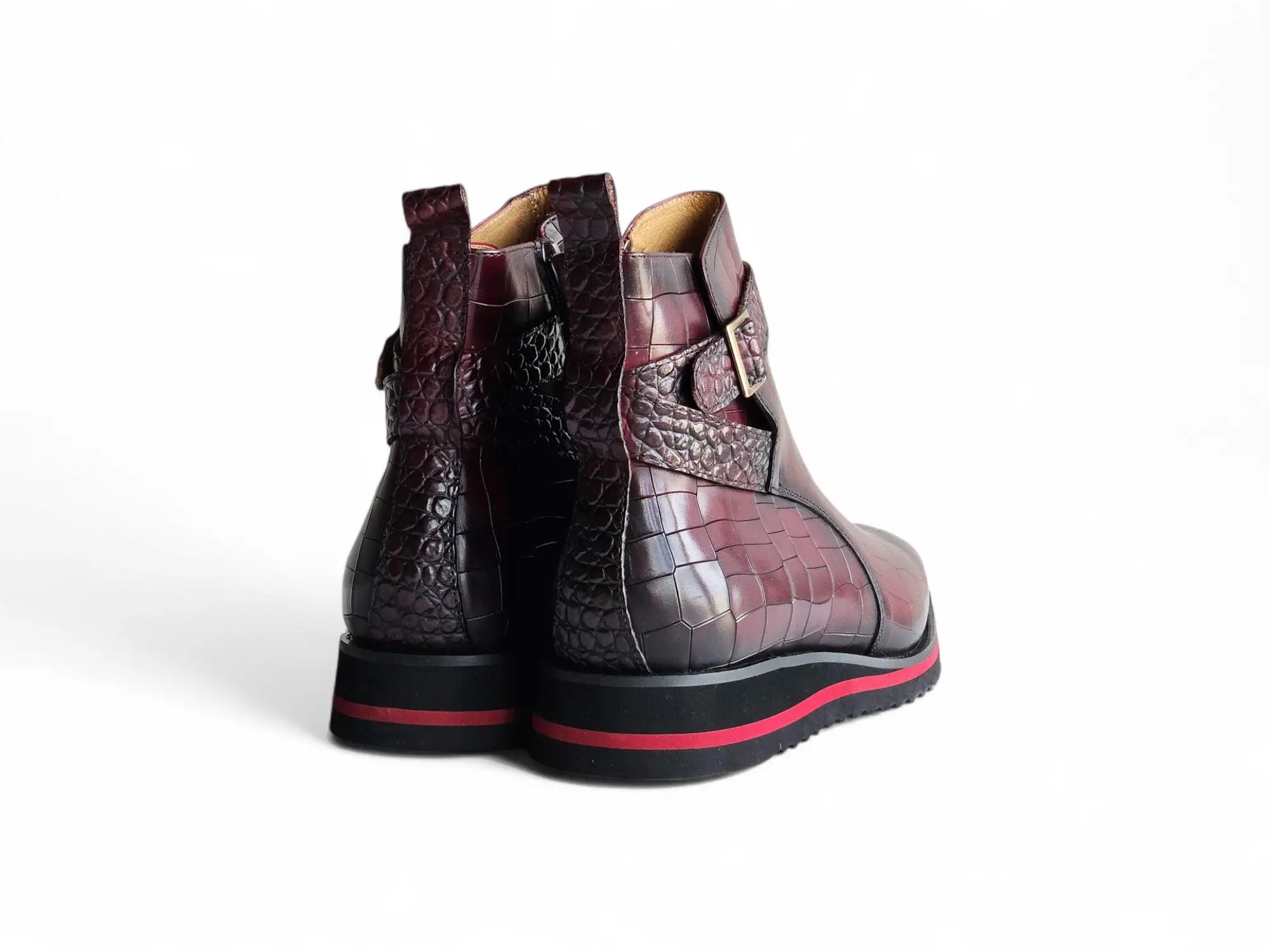 Vesper Cross Strap Buckle Boot Carrucci Shoes