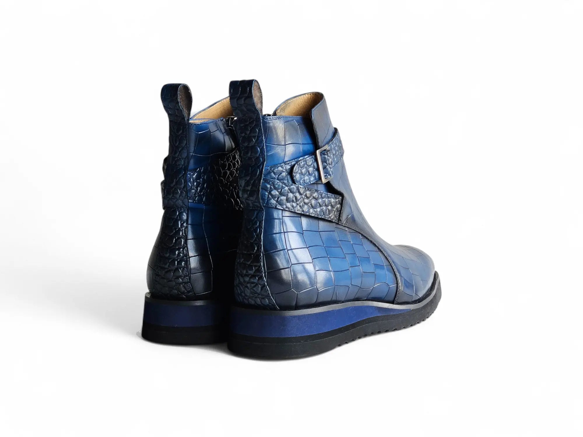 Vesper Cross Strap Buckle Boot Carrucci Shoes