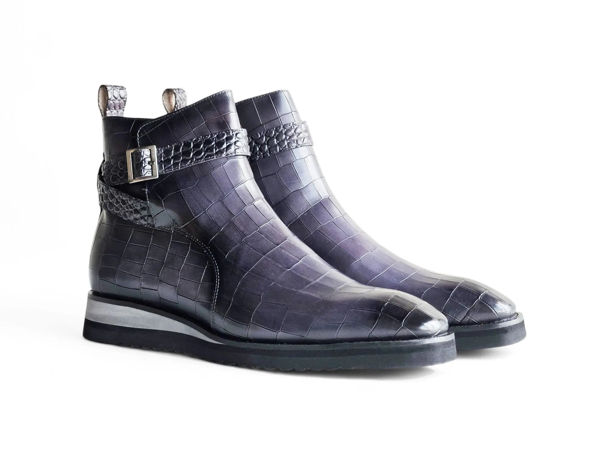 Vesper Cross Strap Buckle Boot Carrucci Shoes