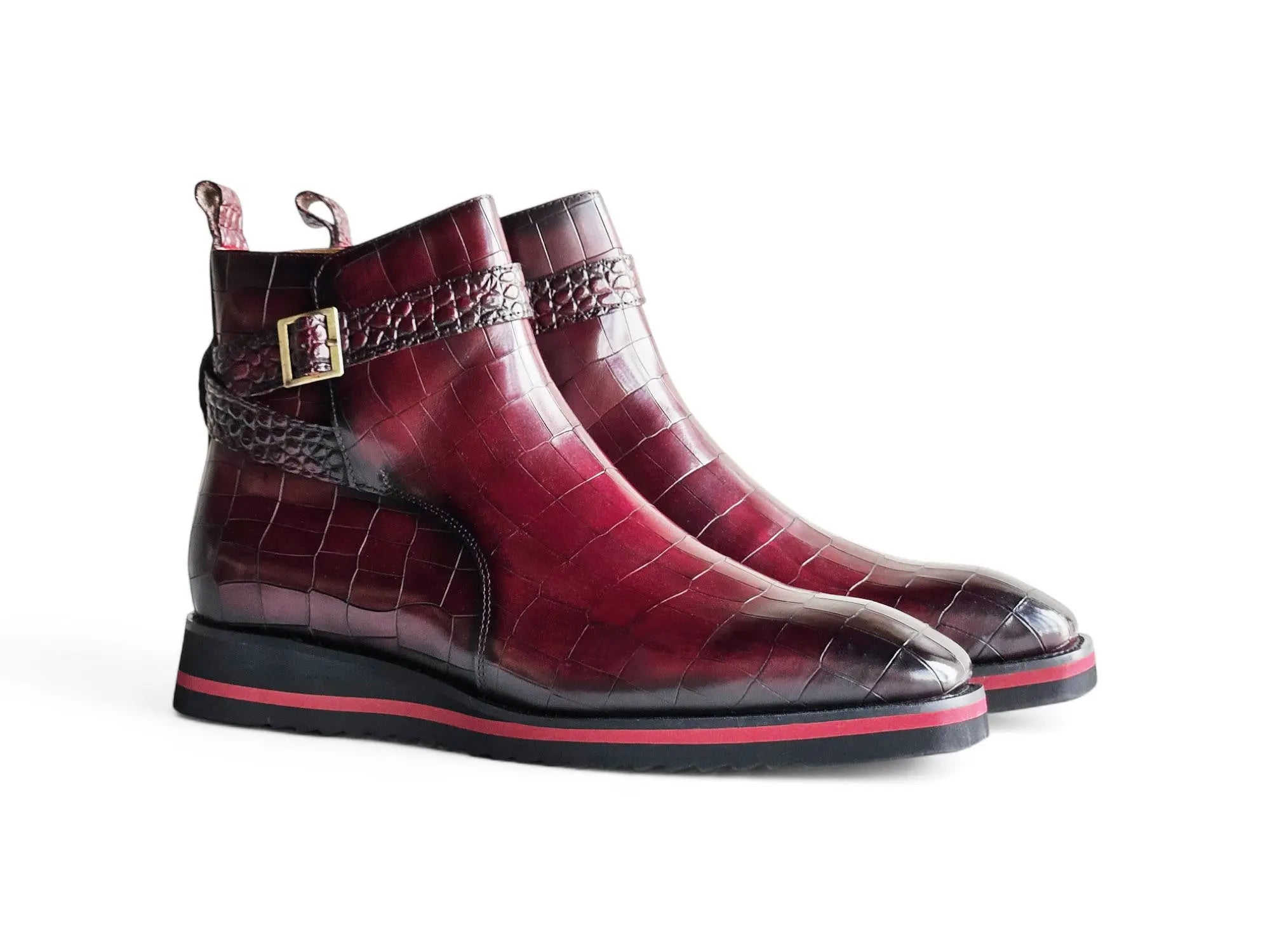 Vesper Cross Strap Buckle Boot Carrucci Shoes