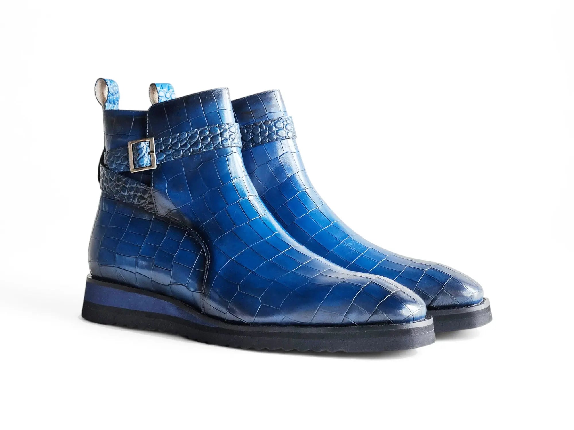 Vesper Cross Strap Buckle Boot Carrucci Shoes