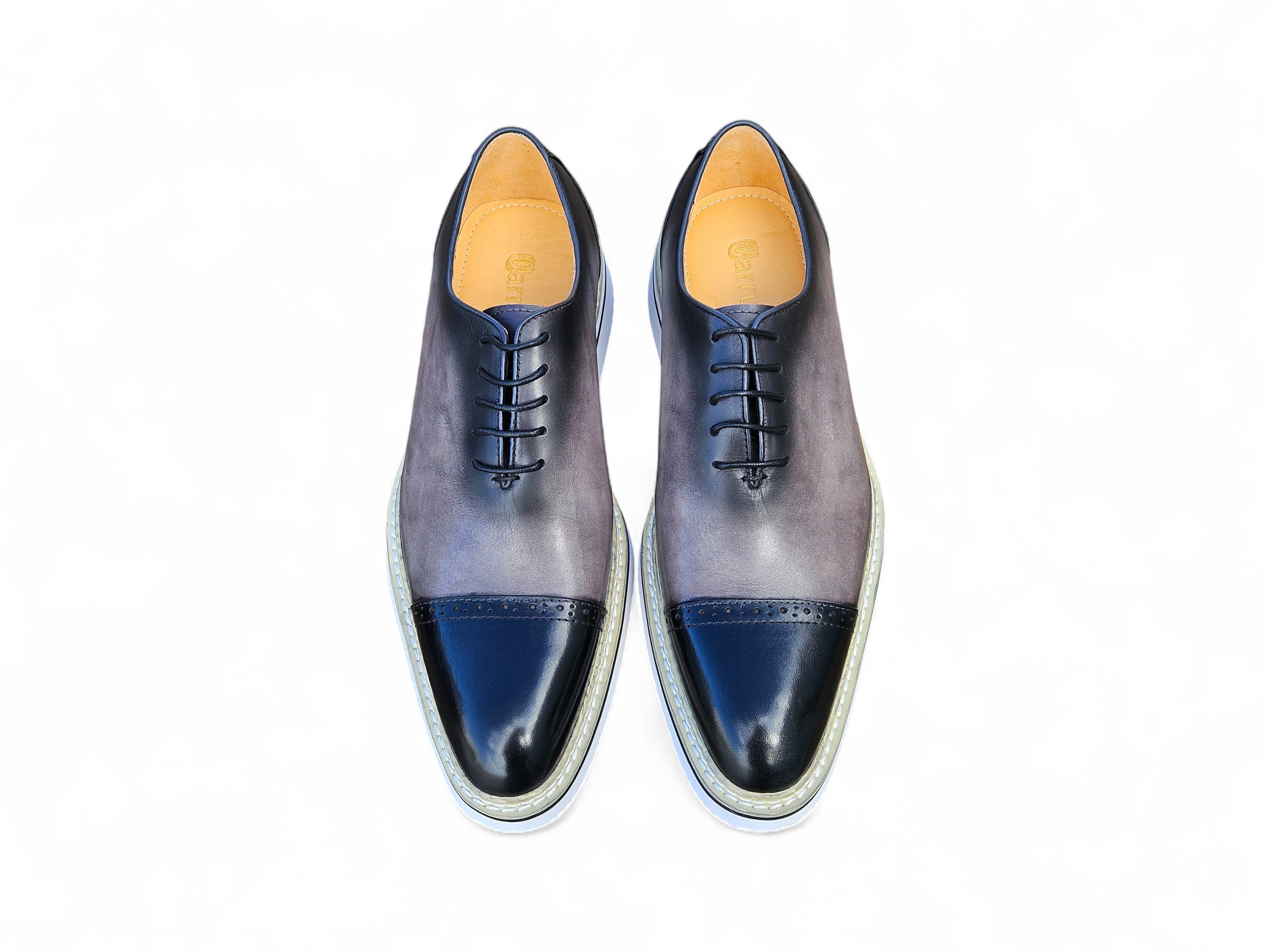 Two Tone Cap toe Calfskin Oxford Carrucci