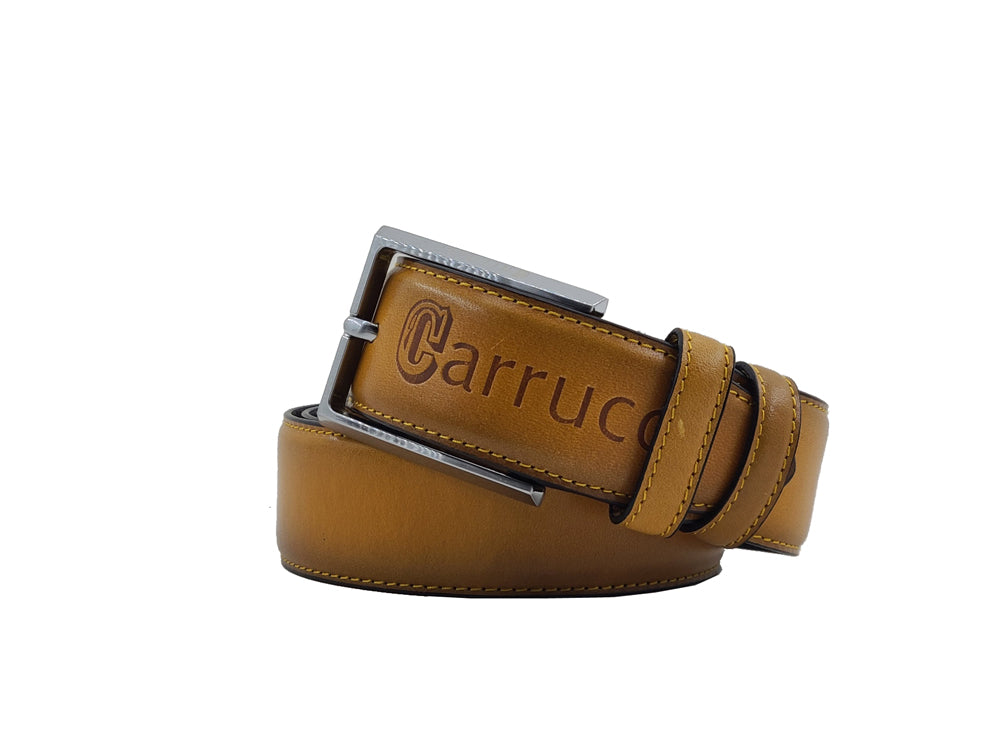 Burnished Calfskin Leather Belt