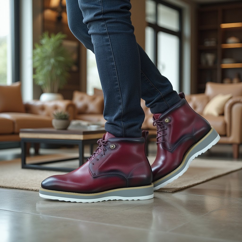 A pair of Cognac color boots