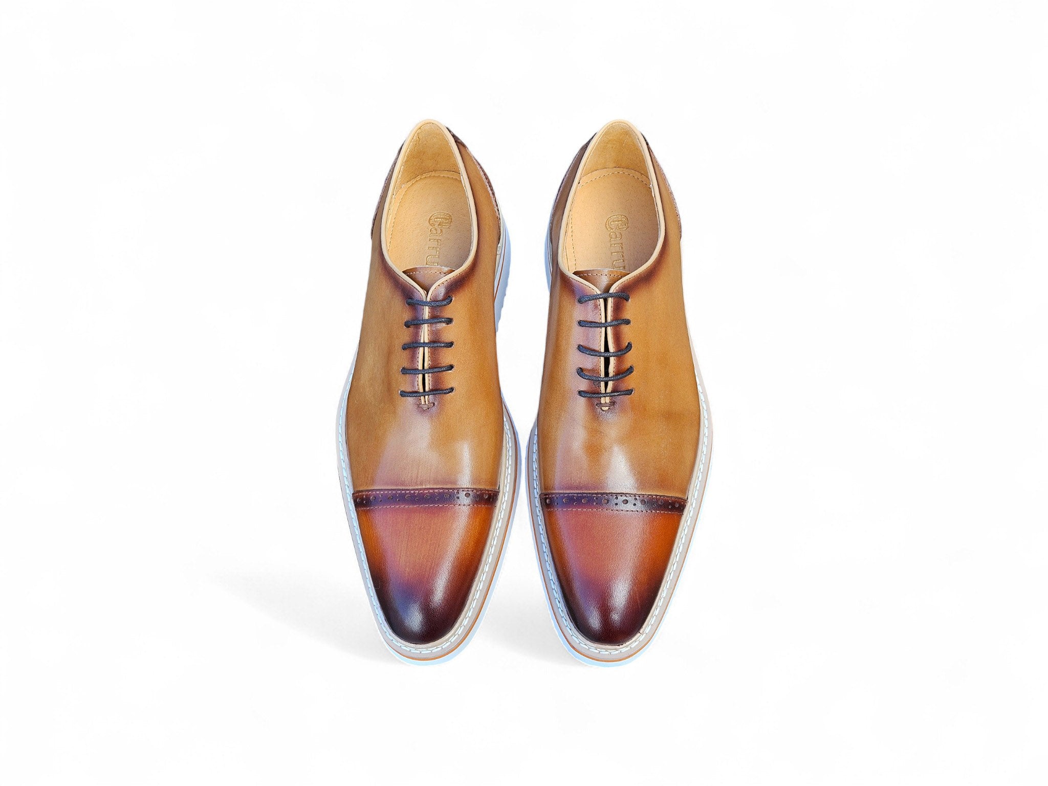 Two Tone Cap toe Calfskin Oxford Carrucci