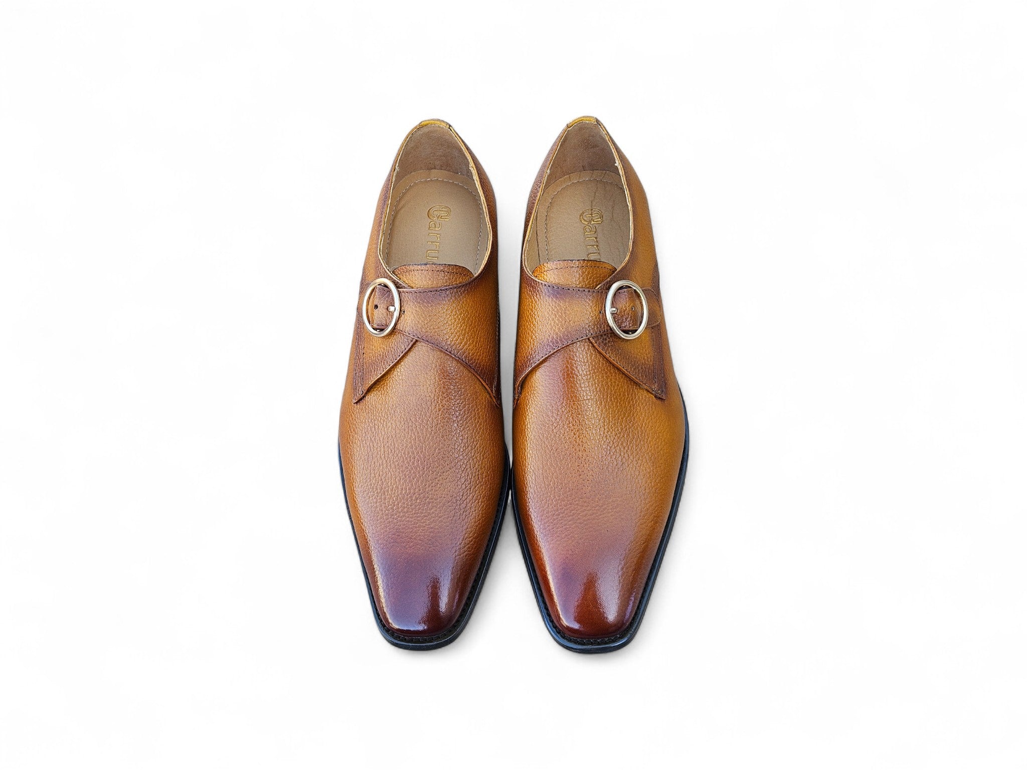 Single Monk Strap Plain Toe Shoes Carrucci