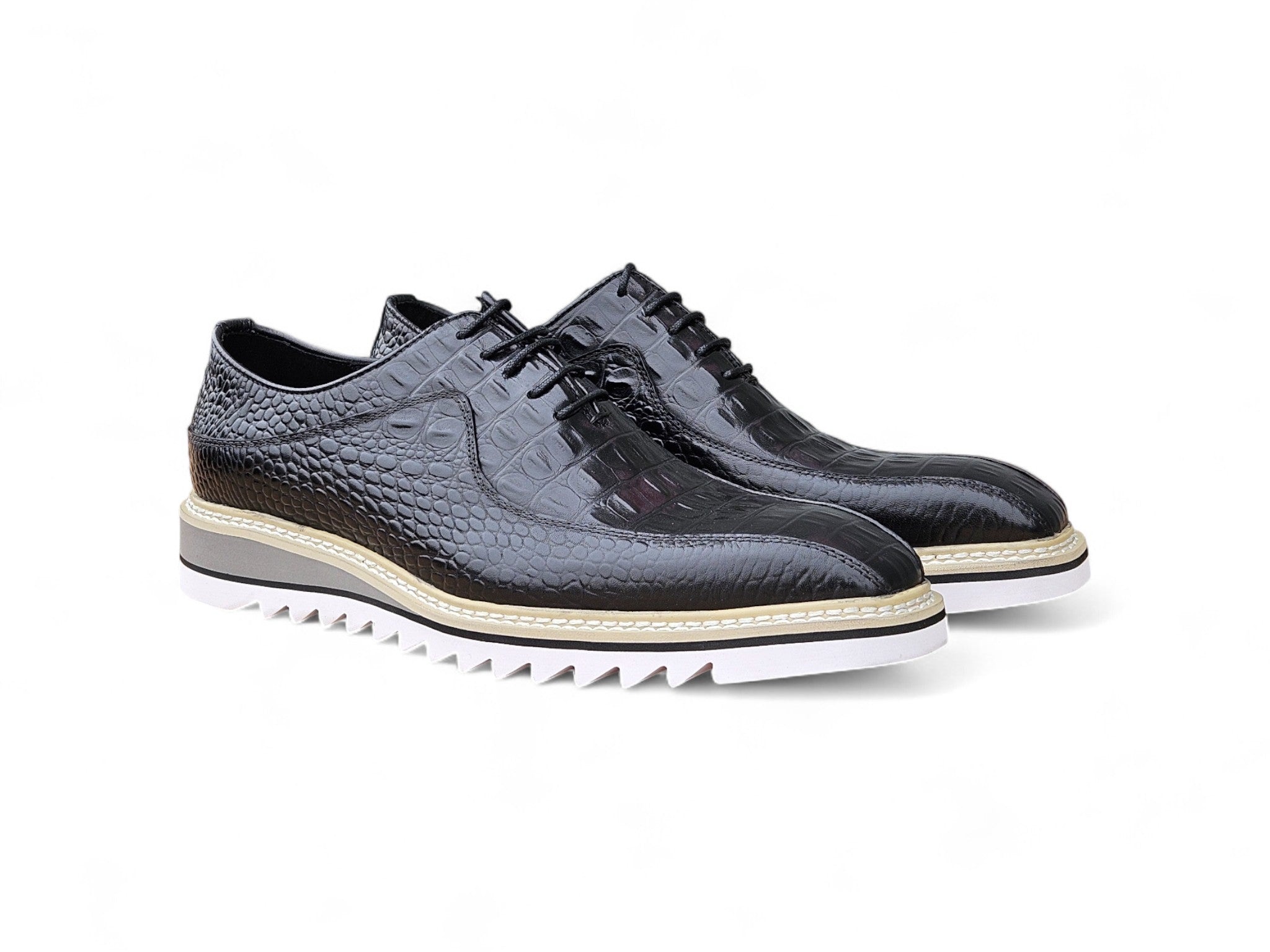 Alligator Embossed Leather Derby