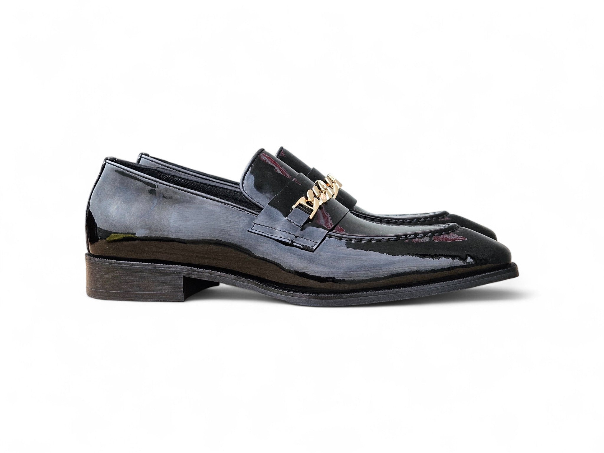 Amber Patent Leather Chain Loafer