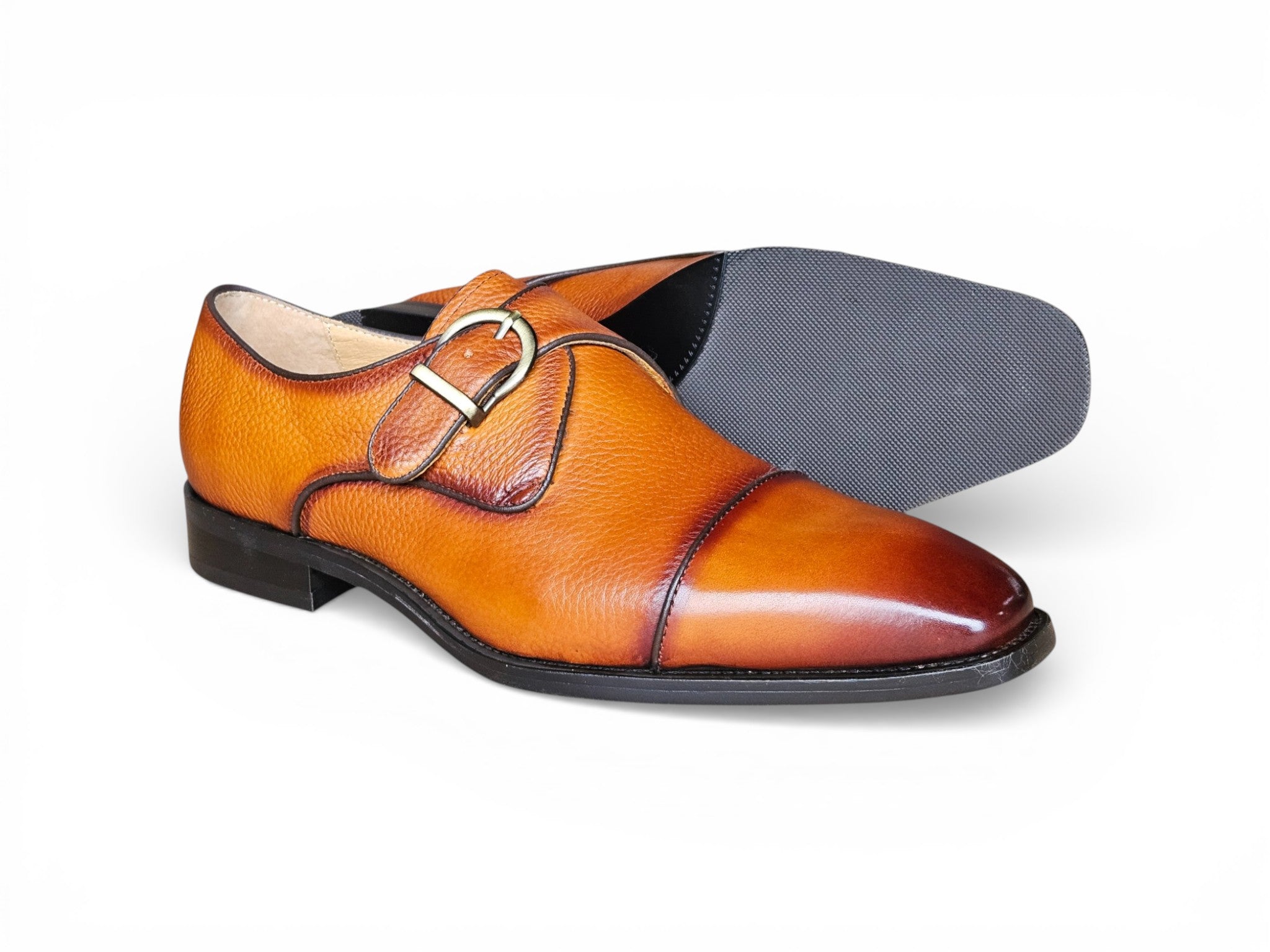 Cap Toe Monk Strap Shoes