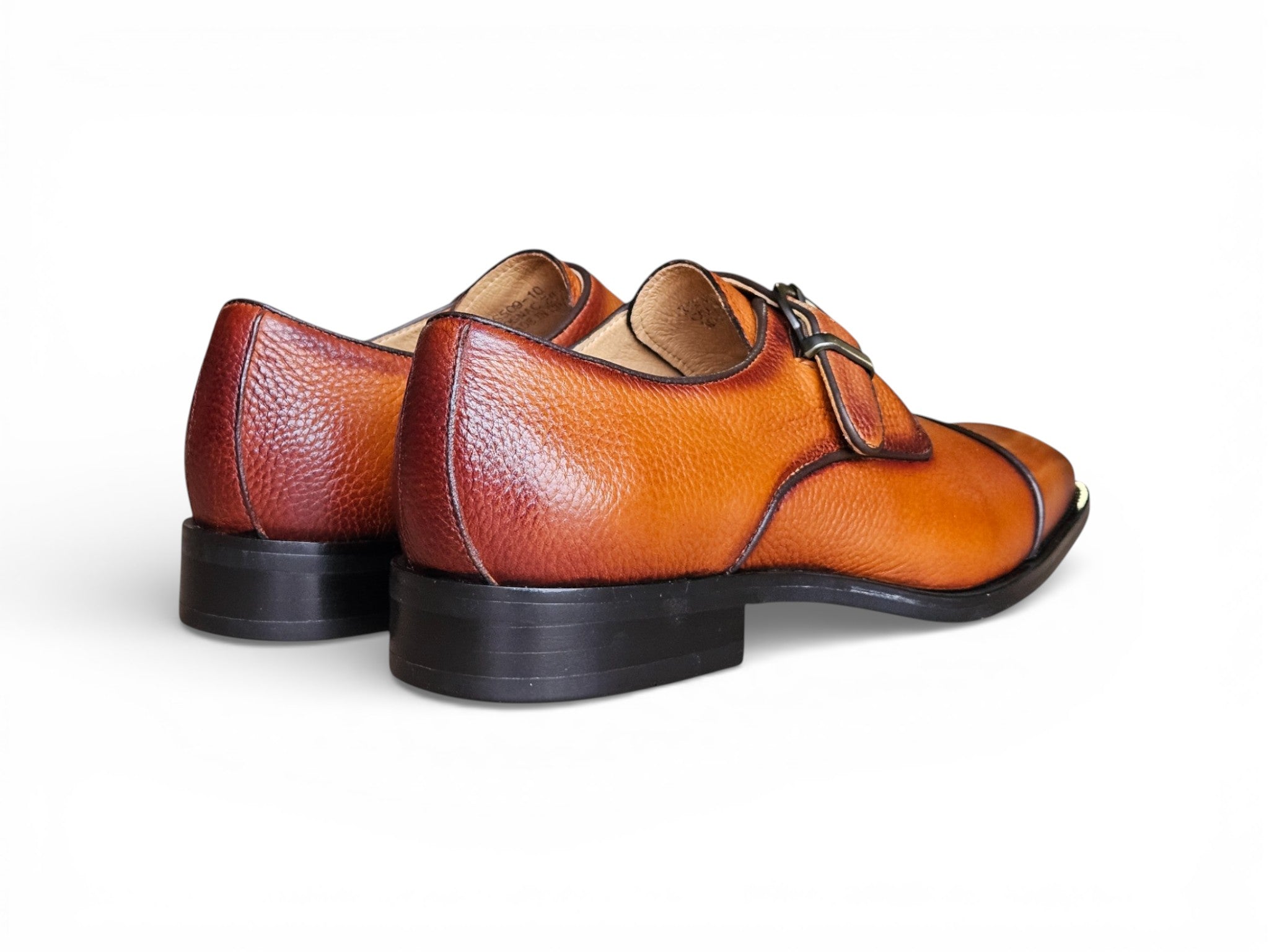 Cap Toe Monk Strap Shoes