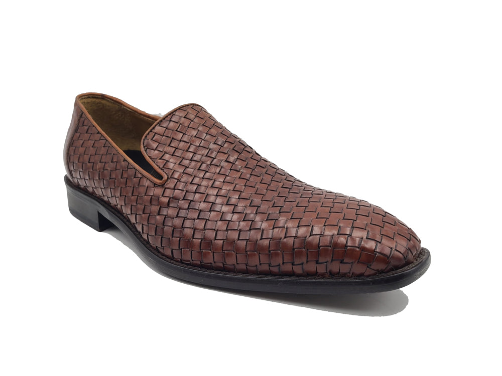Woven Calfskin Oxford Leather Sole