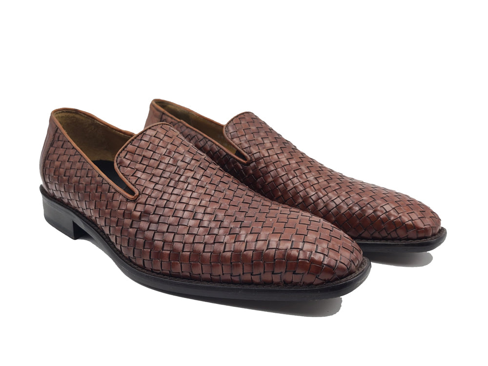 Woven Calfskin Oxford Leather Sole