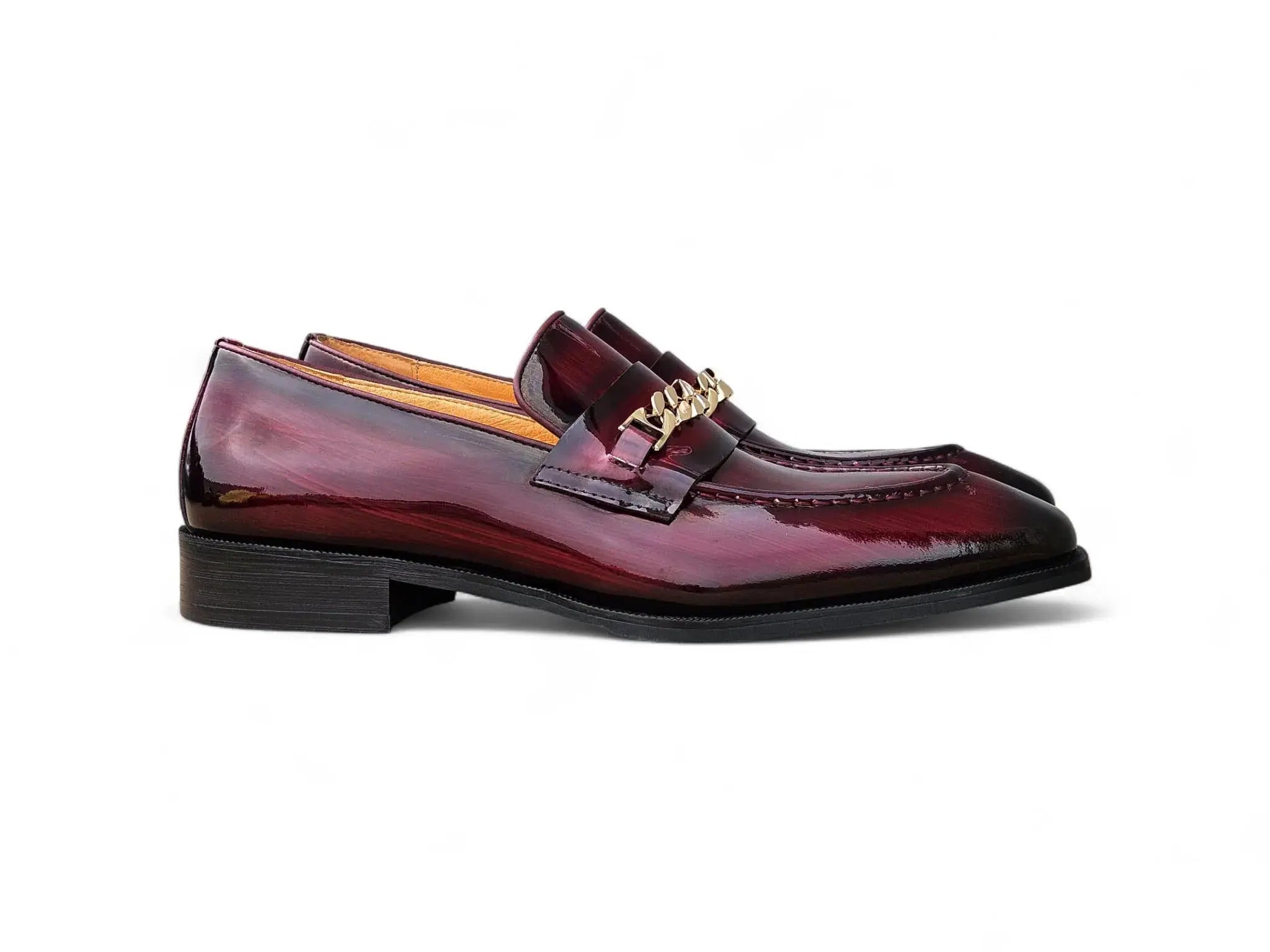 Amber Patent Leather Chain Loafer Carrucci