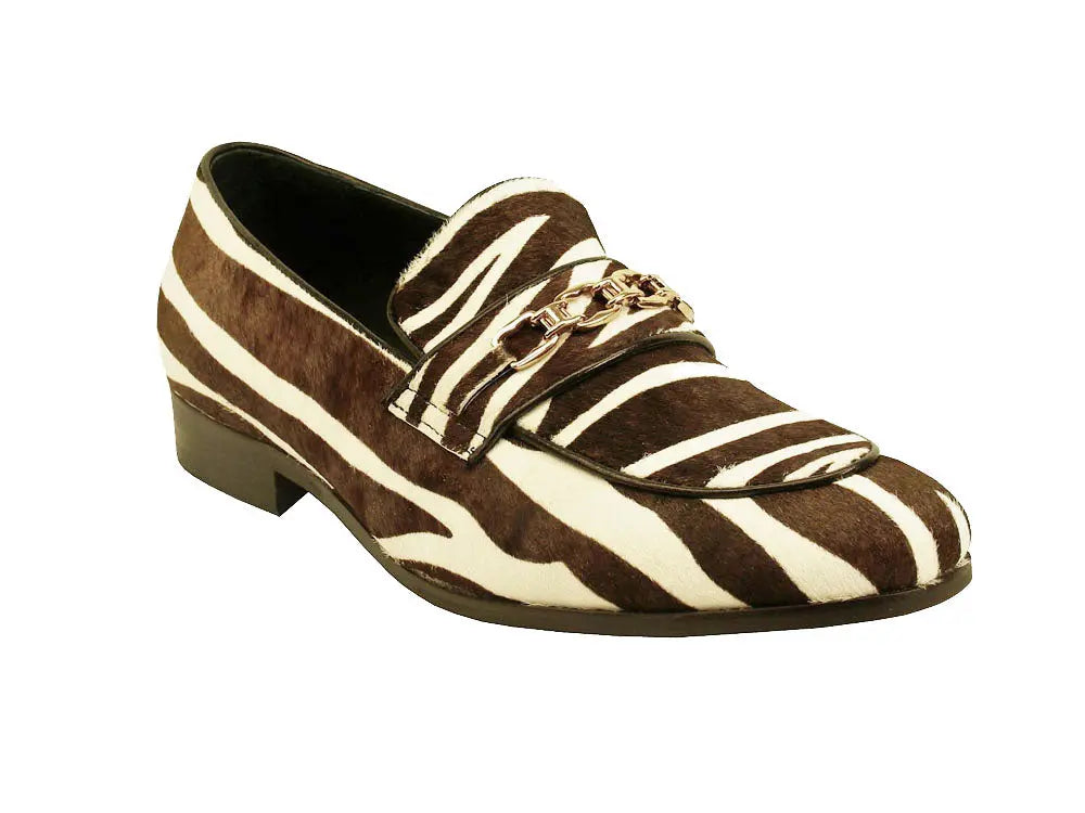 Animal Print Chain Buckle Loafer Carrucci