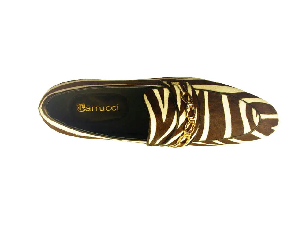 Animal Print Chain Buckle Loafer Carrucci