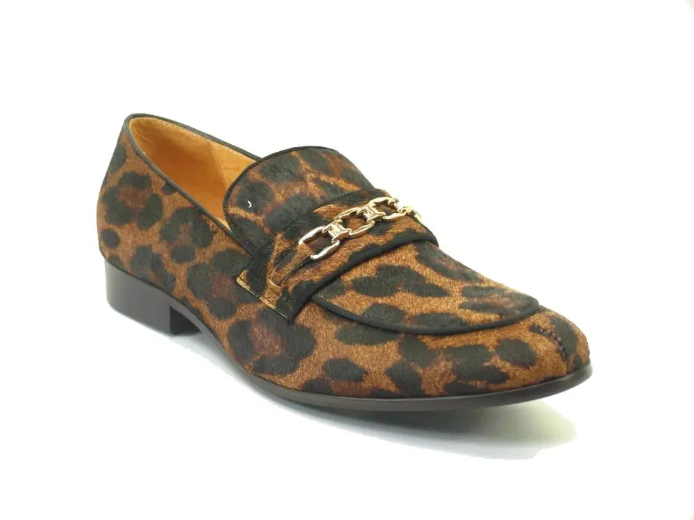 Animal Print Chain Buckle Loafer Carrucci