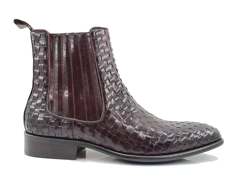 Basket Weave Leather Chelsea Boot Carrucci