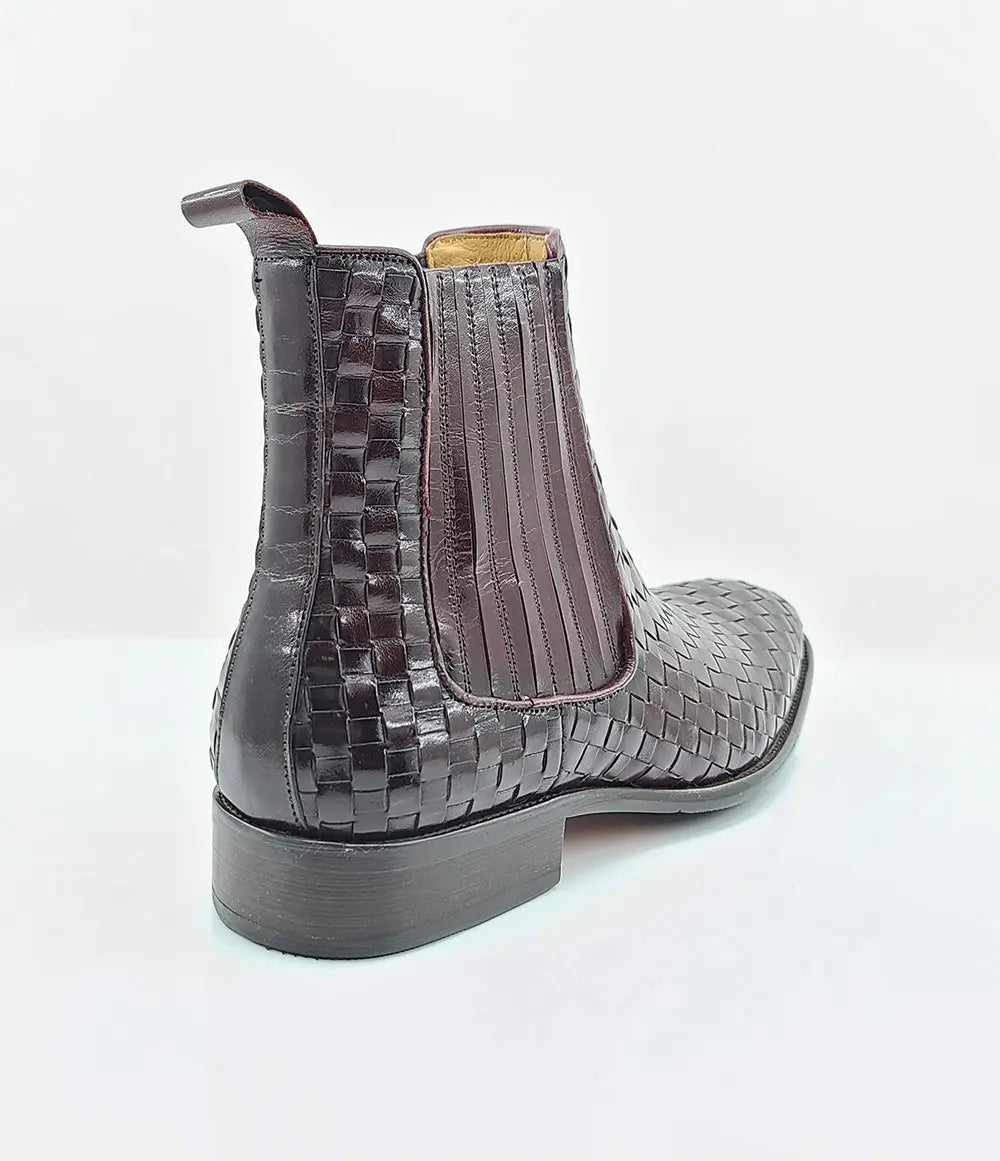 Basket Weave Leather Chelsea Boot Carrucci