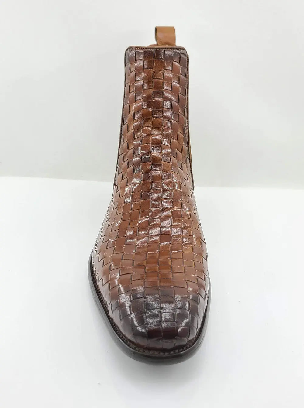 Basket Weave Leather Chelsea Boot Carrucci