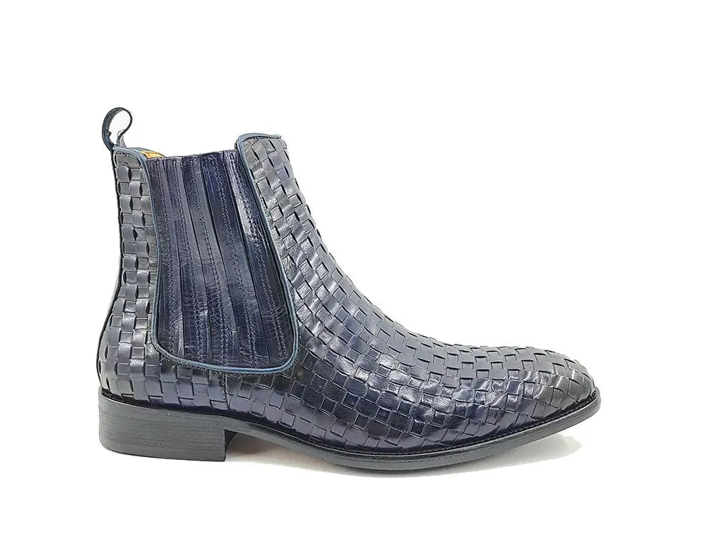 Basket Weave Leather Chelsea Boot Carrucci