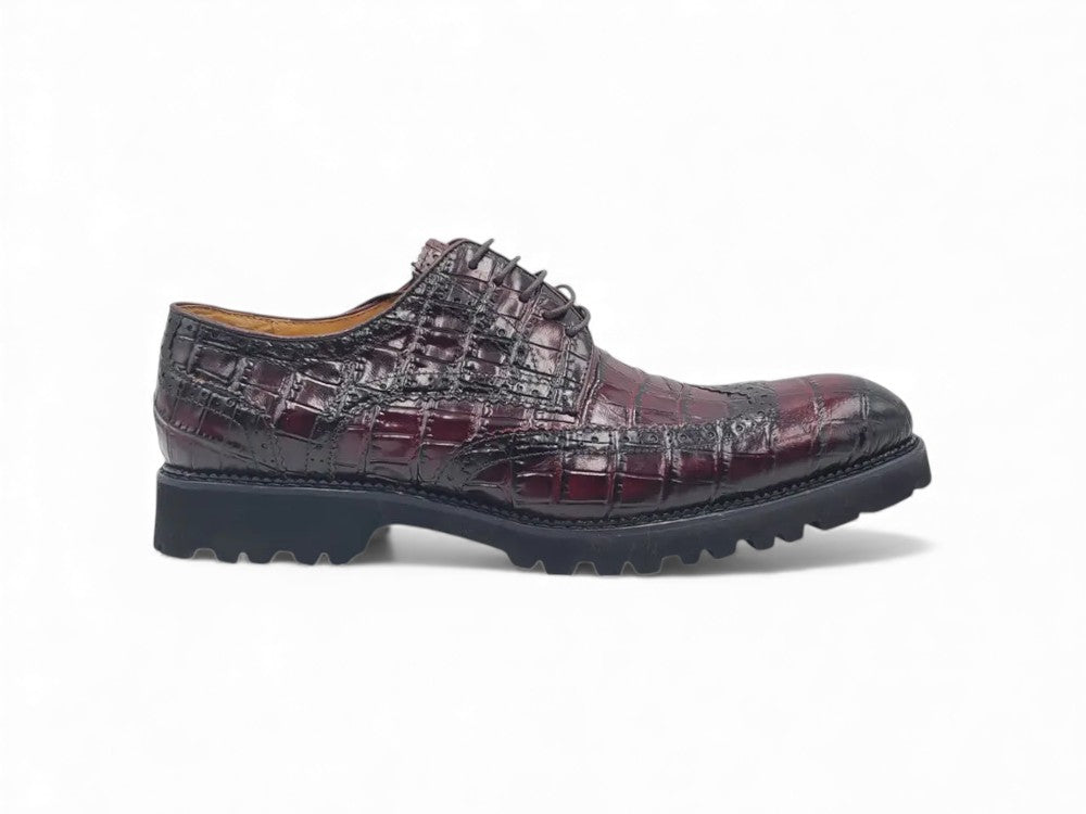 Blucher Style Alligator Embossed Oxford