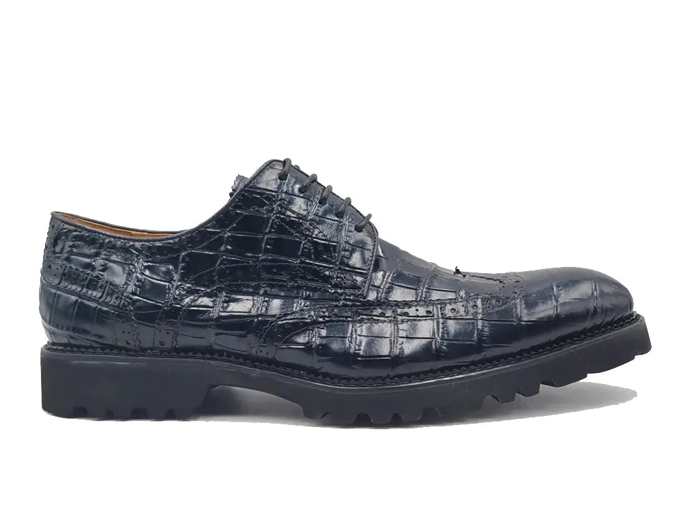 Blucher Style Alligator Embossed Oxford Carrucci