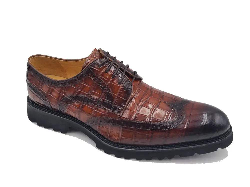 Blucher Style Alligator Embossed Oxford Carrucci