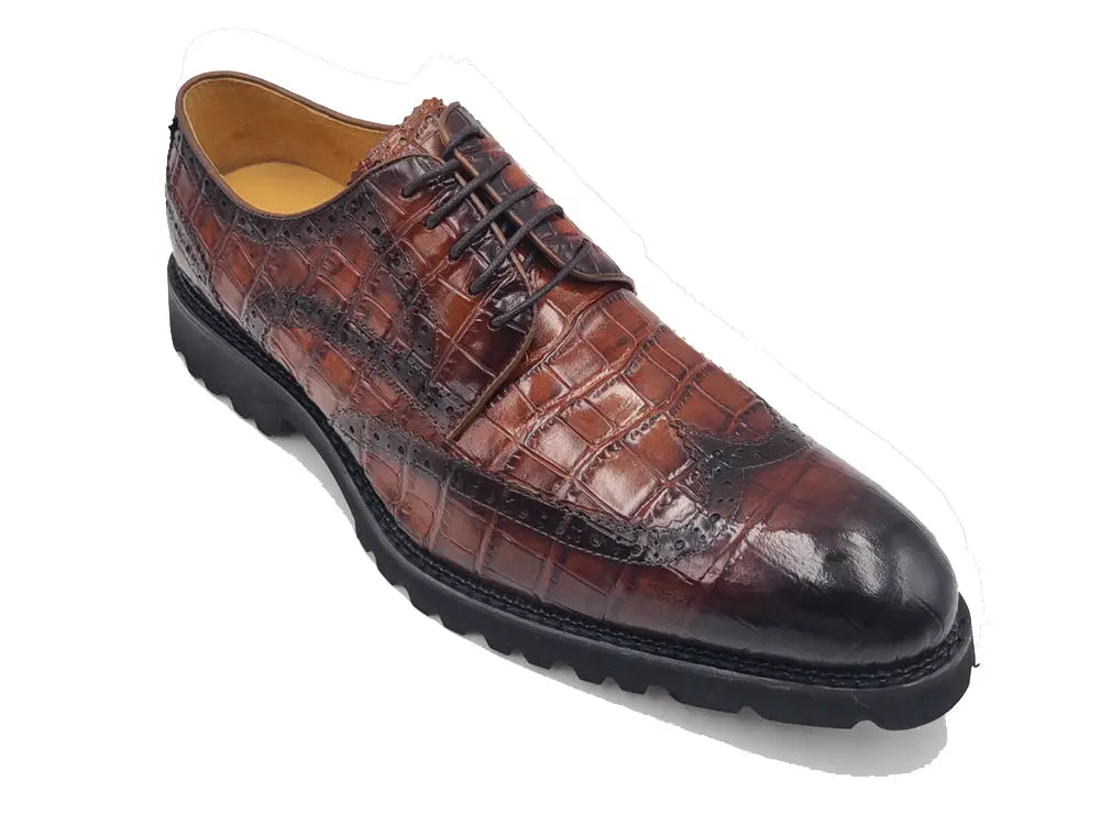 Blucher Style Alligator Embossed Oxford Carrucci