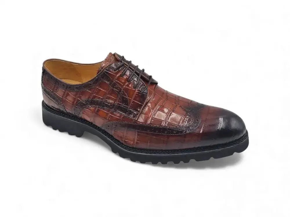 Blucher Style Alligator Embossed Oxford Carrucci