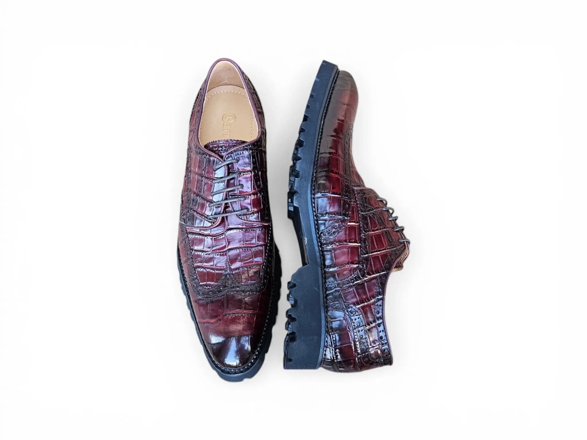 Blucher Style Alligator Embossed Oxford Carrucci