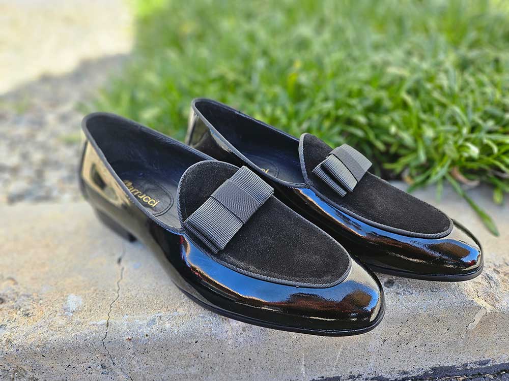 Bow Tie Patent Leather Formal Shoe Black 7.5