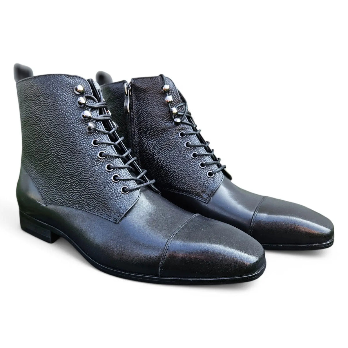 Brogue Cap Toe Leather Boot - Carrucci Shoes display picture 3