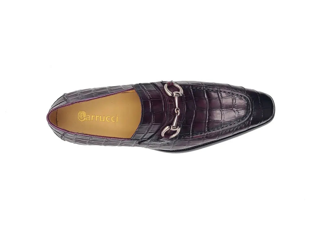 Buckle Loafer w Gator Embossed Leather Carrucci