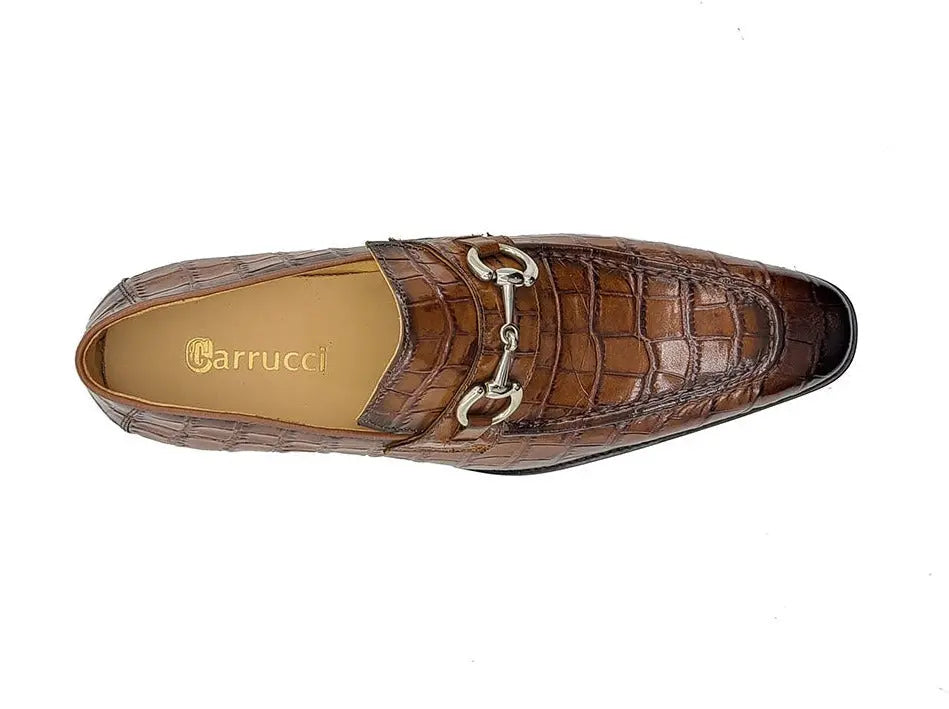 Buckle Loafer w Gator Embossed Leather Carrucci