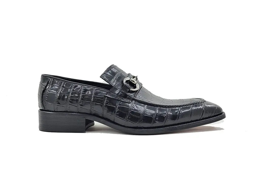 Buckle Loafer w Gator Embossed Leather Carrucci